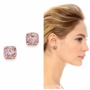 Kate Spade Rose Pink Glitter Stud Earrings